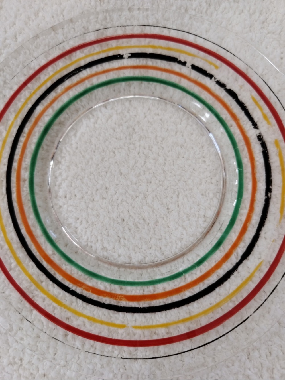 VTG Anchor Hocking RING DING Concentric Stripe Luncheon Plates - Set of 6
